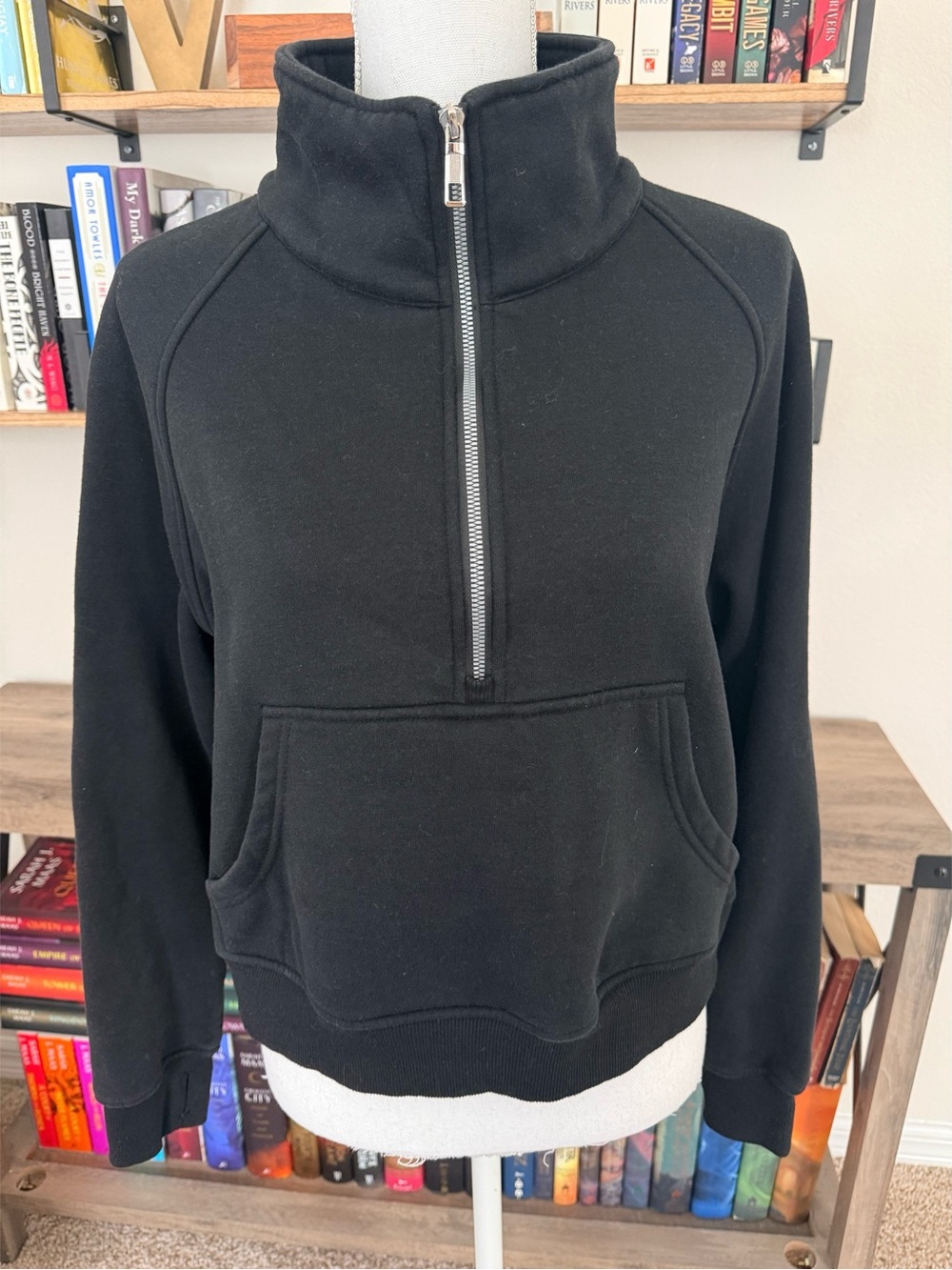 Sunbs Black Quarter Zip Oversized Sweatshirt